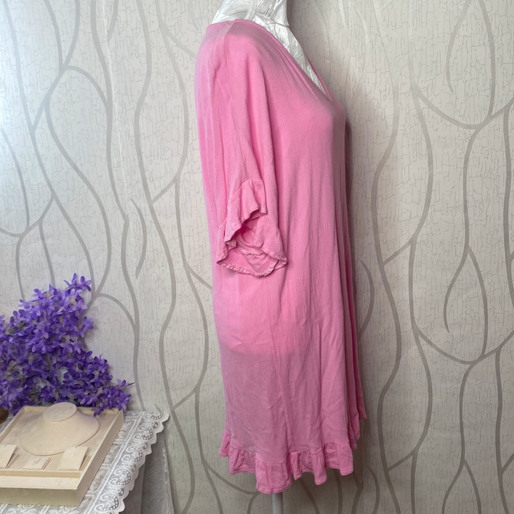 🌹 Pink Ruffle Tunic Dress Top 🌹 - Picture 6 of 9